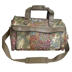 VTG Jordache Floral Tapestry Carry On  Duffle Bag Weekender Travel 16 in. 1980's